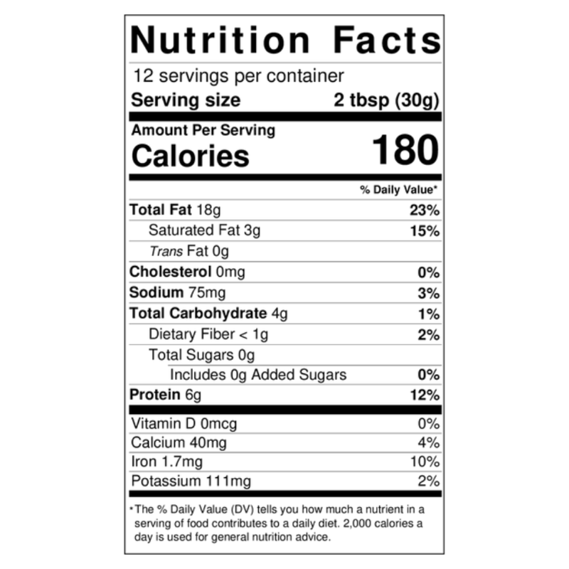 nur-free pesto nutrition facts